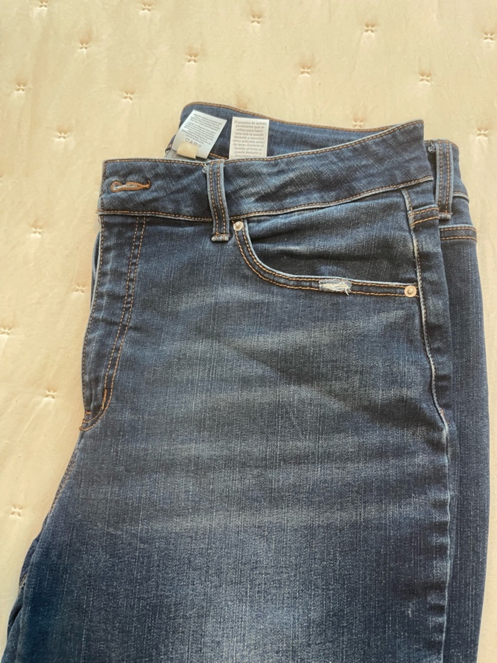 Time and Tru Dark Blue Cropped Straight Jeans - Picture 2 of 6